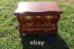 Antique Mahogany Clawfoot Jewelry Chest 3 Drawer