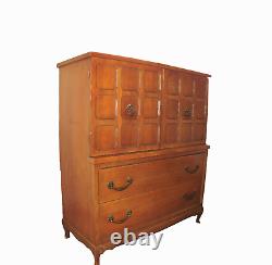 Antique Mahogany Dresser Chest-On-Chest Armoire Sheraton Period