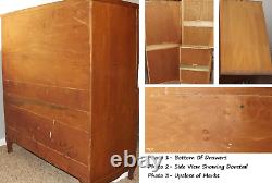 Antique Mahogany Dresser Chest-On-Chest Armoire Sheraton Period
