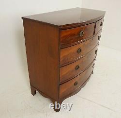 Antique Mahogany Dresser, Early 19th Century, Bow Front Chest Of Drawers, B2076