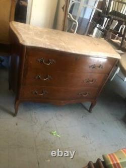 Antique Mahogany French Commode Writing Desk Top Drawer
