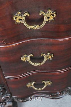 Antique Mahogany Highboy Chest of Drawers highly carved claw feet
