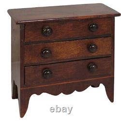 Antique Mahogany Miniature Chest of Drawers, Ca 1880