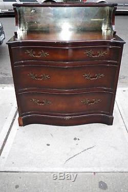 Antique Mahogany Wood Dresser with Mirror Chest by Winslow & Freen