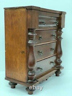Antique Miniature Chest Drawers Victorian Mahogany Breakfront Apprentice Piece