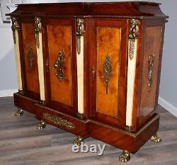 Antique Original Vintage Gilded Bronze Mahogany Sideboard Cabinet Dresser Chest