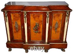 Antique Original Vintage Gilded Bronze Mahogany Sideboard Cabinet Dresser Chest
