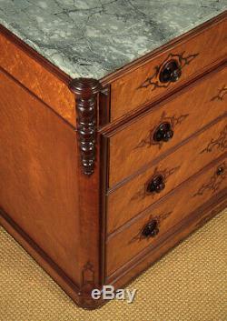 Antique Pair of Italian Marble Top Chests of Drawers c. 1875