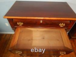 Antique Philadelphia Empire Chest Inlay Carved flame mahogany