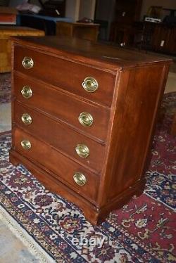 Antique Refinished Leather Top Chest of Drawers, Buffet in Mahogany