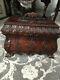 Antique Replica Hand Carved Solid Mahogany Tea Caddy Chest