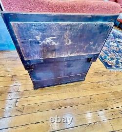 Antique Salesman Sample Wood Chest Cupboard Empire Reverse Signed Lizzy Ford