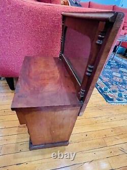 Antique Salesman Sample Wood Chest Cupboard Empire Reverse Signed Lizzy Ford