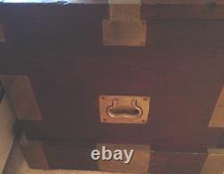 Antique See-captains Chest- 1893 Brass And Mahogany Amazing Interior