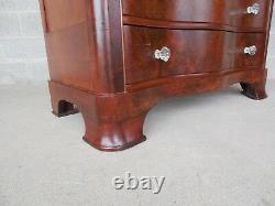 Antique Serpentined Front Mahogany 4 Drawer Chest