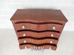 Antique Serpentined Front Mahogany 4 Drawer Chest