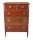 Antique Sheraton Federal Style Mahogany Chest of Drawers Tallboy Dresser 50
