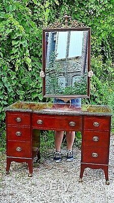 Antique Sheraton Style 8 piece Mahogany Bedroom set Dresser + Chest mirrors etc