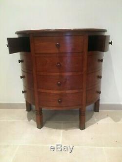 Antique Spanish Unique Hand Made Mahogany Curved Semi Circle Chest of Drawers