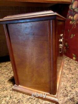 Antique Standing Flatware Chest Wooden Vintage Glastonbury Silverware Cabinet