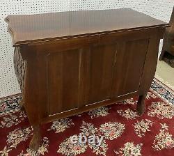 Antique Style Country French Serpentine Hand Carved Mahogany Chest Console
