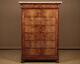 Antique Tall French Marble Top Mahogany Chest of Drawers c. 1840