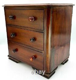 Antique Three Drawer Collectors Chest Table top Drawers Apprentice Piece