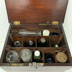 Antique Victorian Mahogany Apothecary Cabinet / Medicine Chest COMPLETE Doctors
