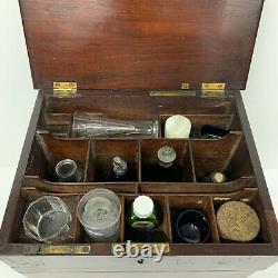 Antique Victorian Mahogany Apothecary Cabinet Medicine Chest COMPLETE Doctors