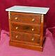 Antique Victorian Miniature French Mahogany Chest of Three Drawers Marble Top