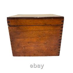 Antique Victorian mahogany apothecary box / medicine chest with glass bottles