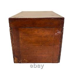 Antique Victorian mahogany apothecary box / medicine chest with glass bottles