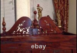 Antique Vintage Mahogany Chippendale Highboy Chest Queen Anne Furniture Dresser