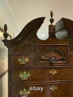 Antique Vintage Old Thomasville Mahogany SOLID Wood Wooden Dresser Chest Highboy