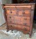 Antique c. 1850 Empire Flame Mahogany Chest of Drawers. Unrestored