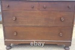 Antique (late 1800s) Mahogany Chest of Drawers with Veneer
