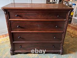 Antique solid wood dresser chest of 4 drawers 42 x 36 bureau vintage furniture