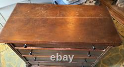 Antique solid wood dresser chest of 4 drawers 42 x 36 bureau vintage furniture