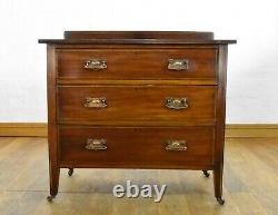 Antique vintage inlaid mahogany chest of drawers