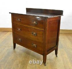 Antique vintage inlaid mahogany chest of drawers