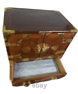 Asian Tansu Style Mahogany Burl Chest/Cabinet Great Condition