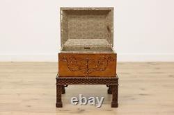 Asian Vintage Painted Mahogany Chest with Stand Maitland Smith #49027