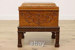 Asian Vintage Painted Mahogany Chest with Stand Maitland Smith #49027