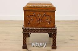 Asian Vintage Painted Mahogany Chest with Stand Maitland Smith #49027