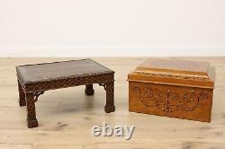 Asian Vintage Painted Mahogany Chest with Stand Maitland Smith #49027