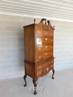 BAKER Mahogany Chippendale Style Highboy Chest 85H