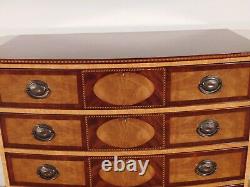 BENCHMADE 1950s Hepplewhite Curly Maple Mahogany Rogers Style Chest Dresser #1