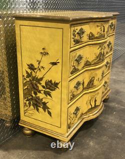 Baker Chippendale Style Chinoiserie decorated Chest Bun Foot