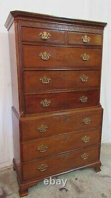Baker Chippendale Tall Chest Highboy Mahogany Set