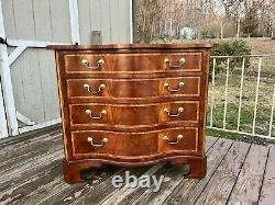 Baker Collector's Edition Serpentine Front Banded Mahogany Accent Chest with Inlay